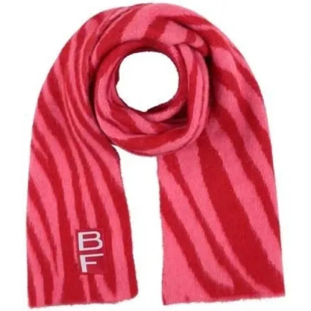 BY FAR Pink/Red Alpaca Zebra Scarf